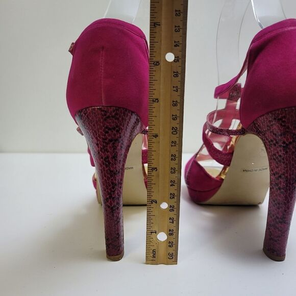 Mixx shuz pink and snake print platform heels - Picture 7 of 11